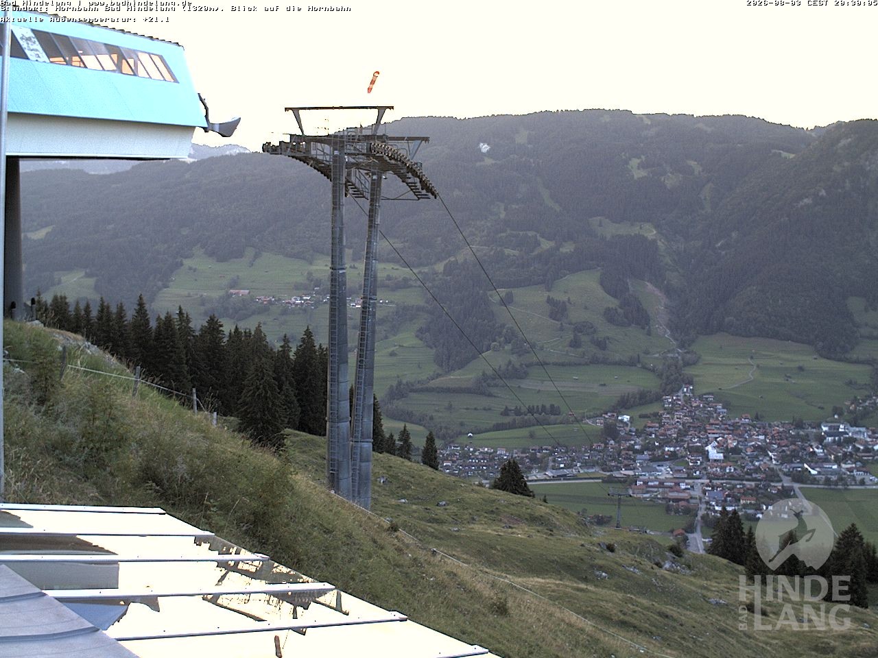 Archiv Foto Webcam Aussicht auf Bad Hindelang von der Hornbahn Bergstation