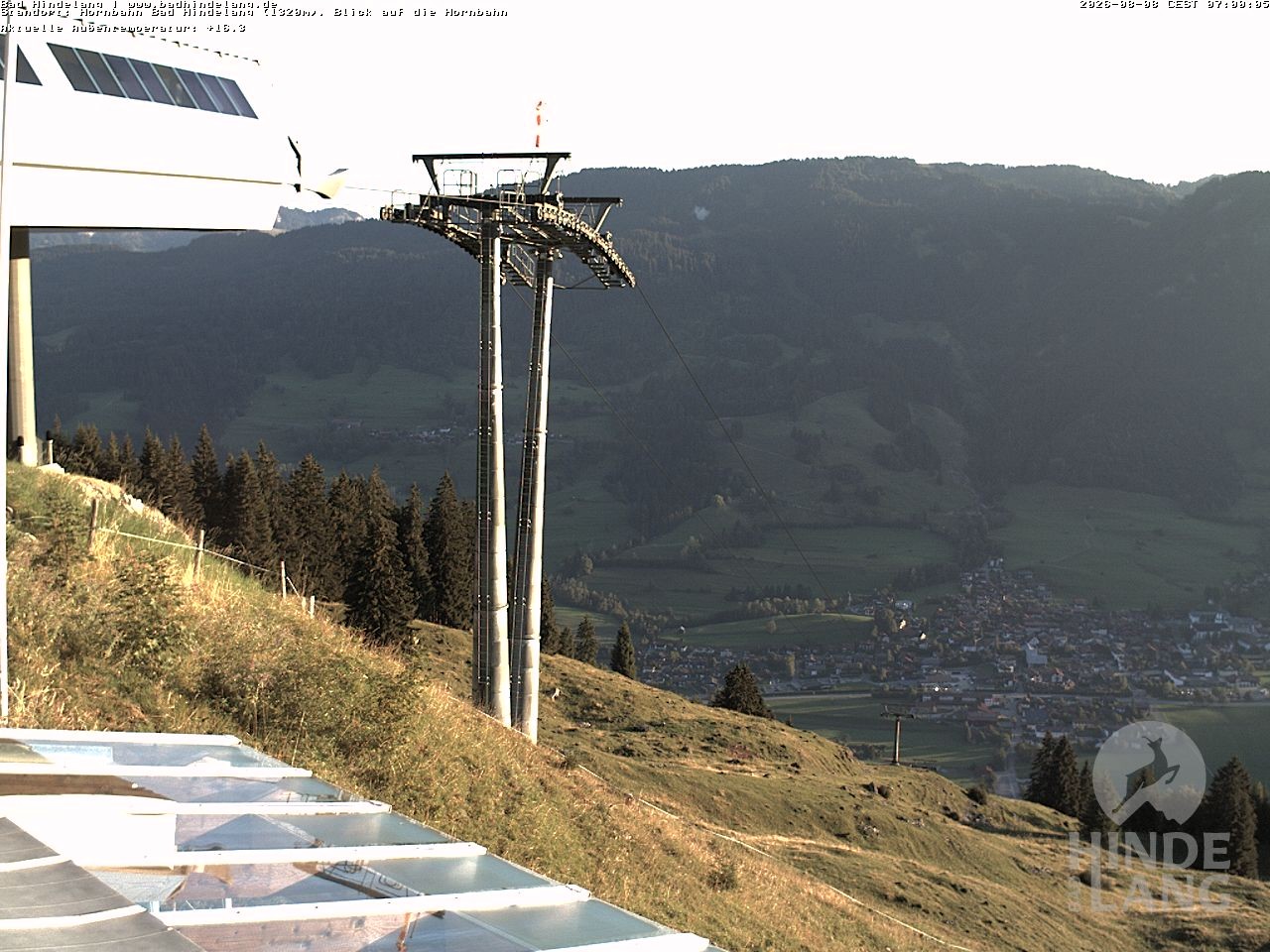 Archiv Foto Webcam Aussicht auf Bad Hindelang von der Hornbahn Bergstation