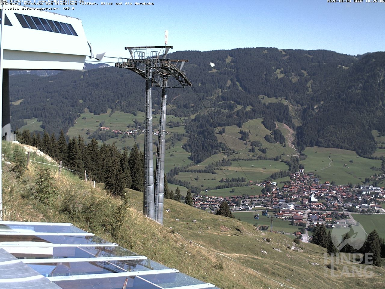 Archiv Foto Webcam Aussicht auf Bad Hindelang von der Hornbahn Bergstation