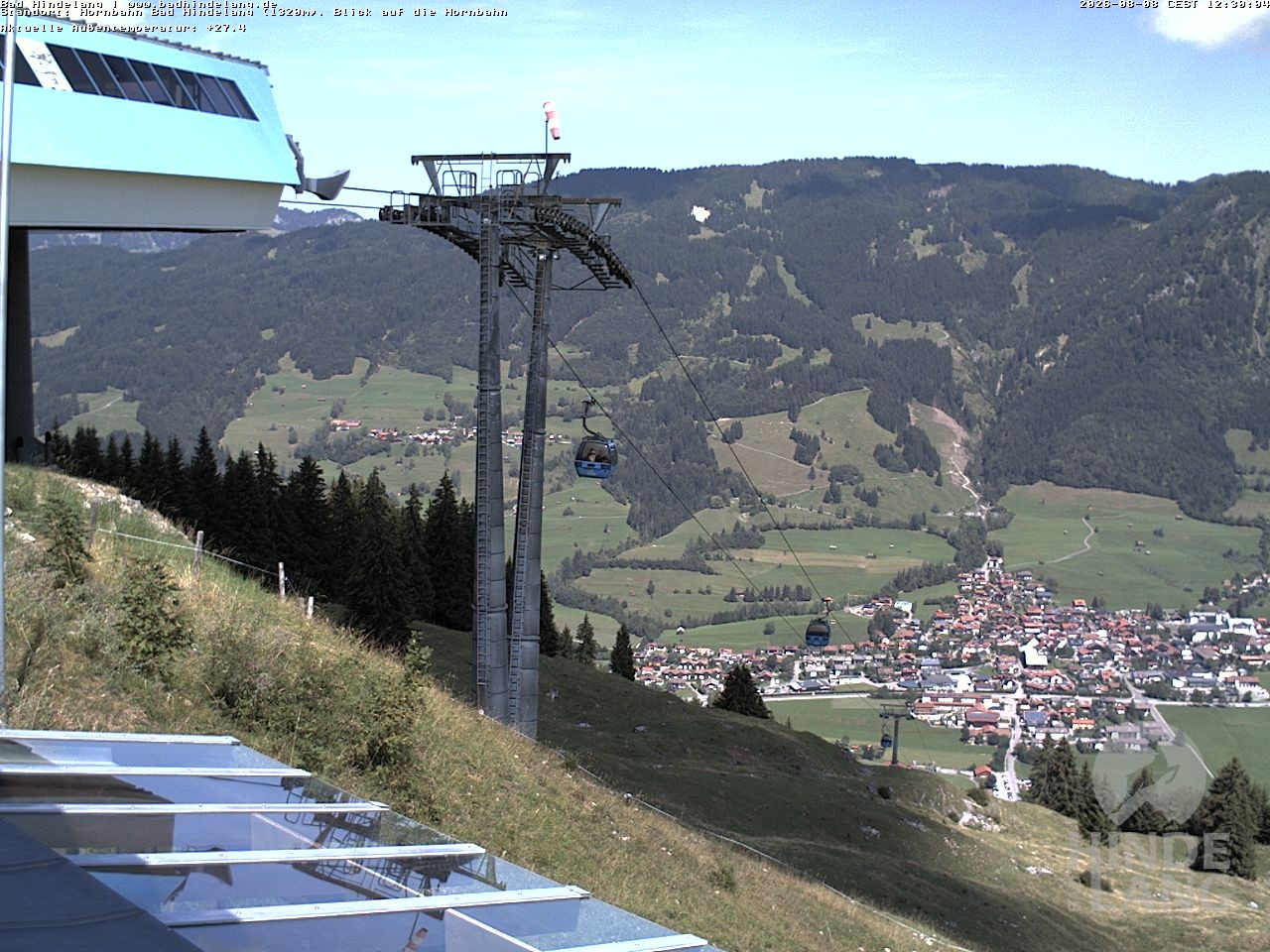 Archiv Foto Webcam Aussicht auf Bad Hindelang von der Hornbahn Bergstation