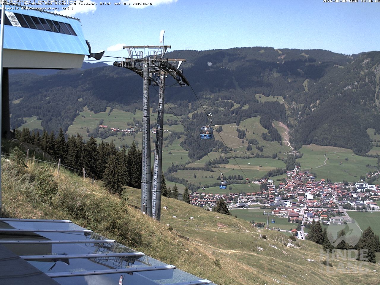 Archiv Foto Webcam Aussicht auf Bad Hindelang von der Hornbahn Bergstation