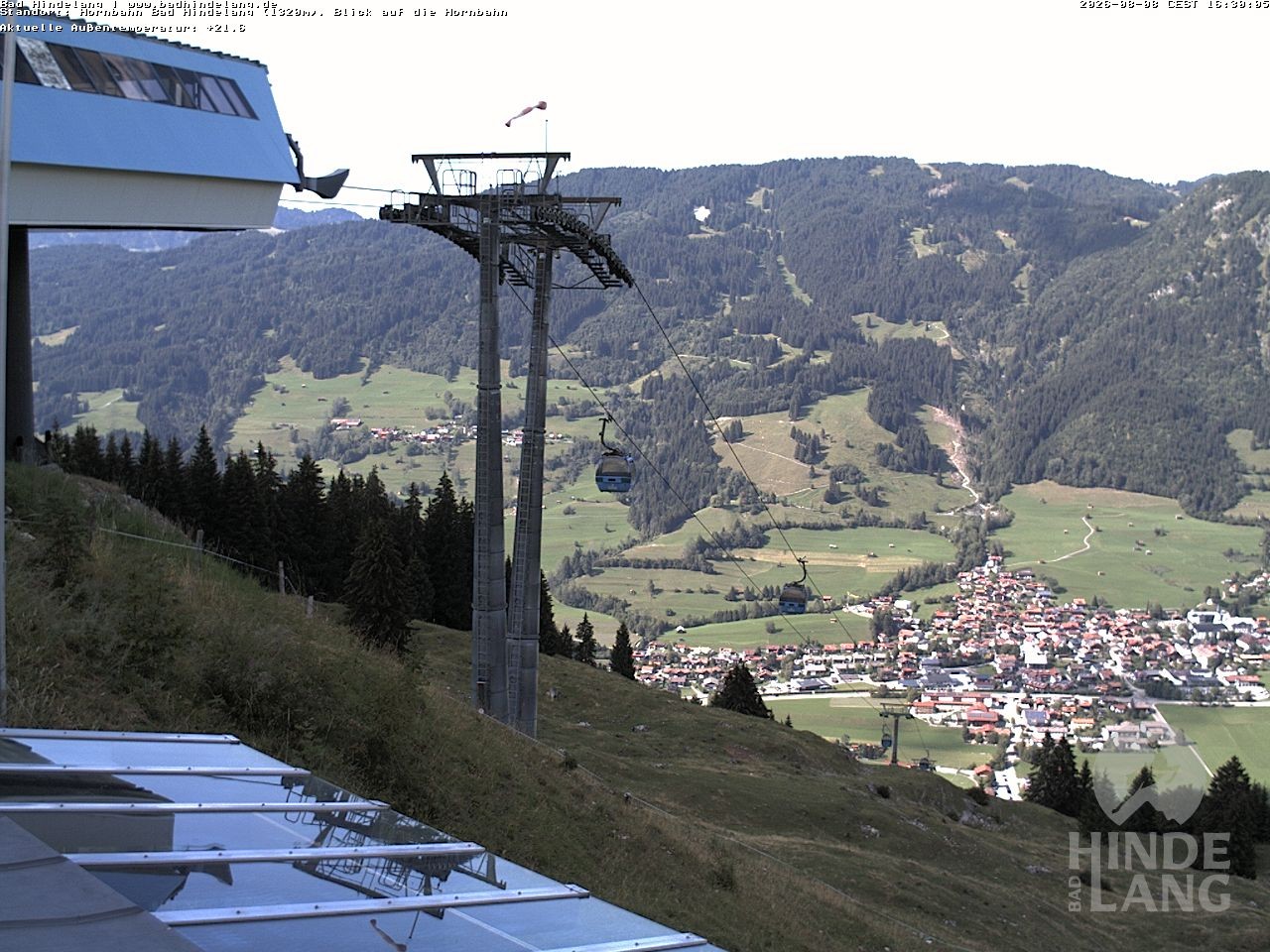 Archiv Foto Webcam Aussicht auf Bad Hindelang von der Hornbahn Bergstation