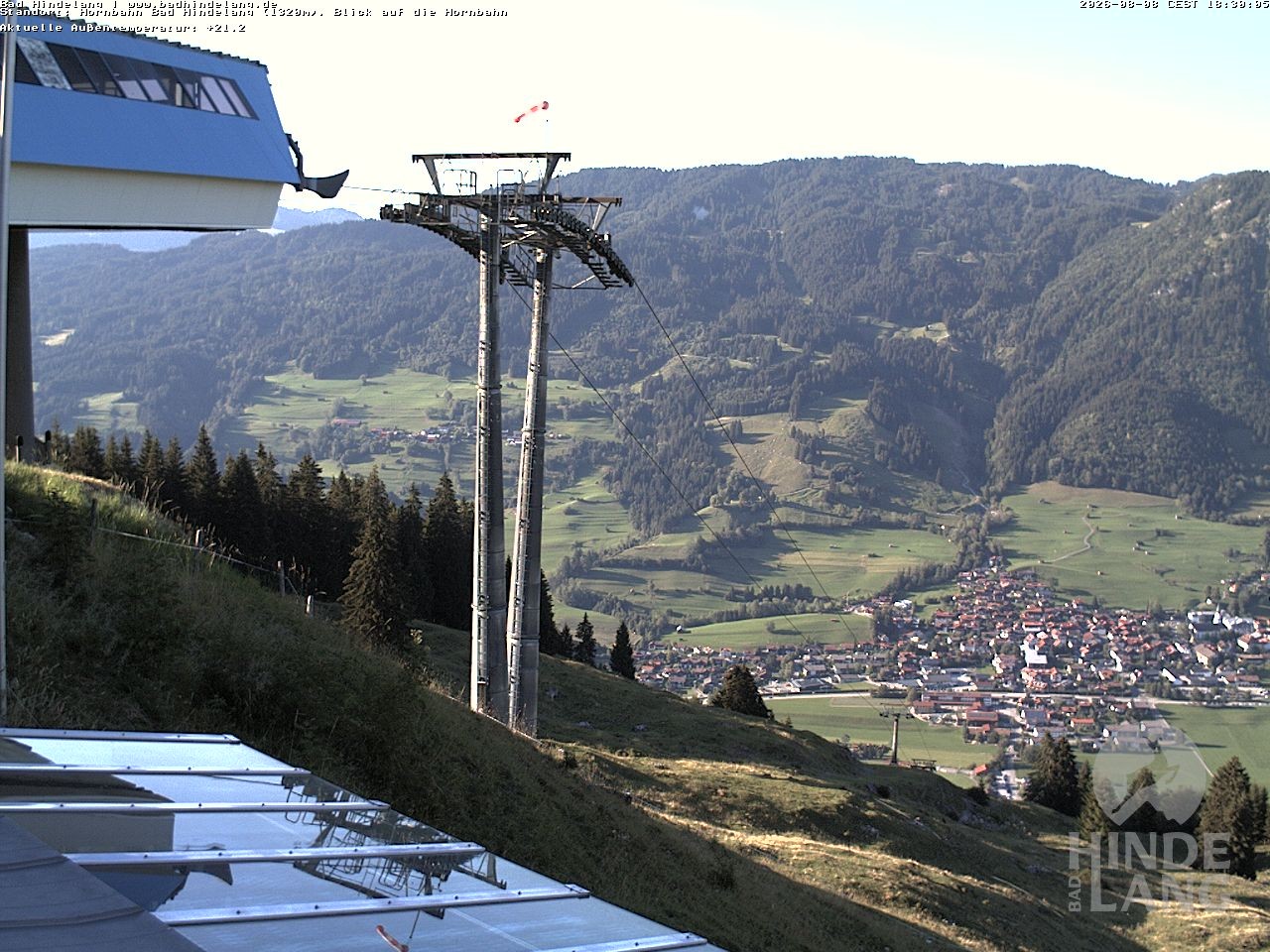 Archiv Foto Webcam Aussicht auf Bad Hindelang von der Hornbahn Bergstation