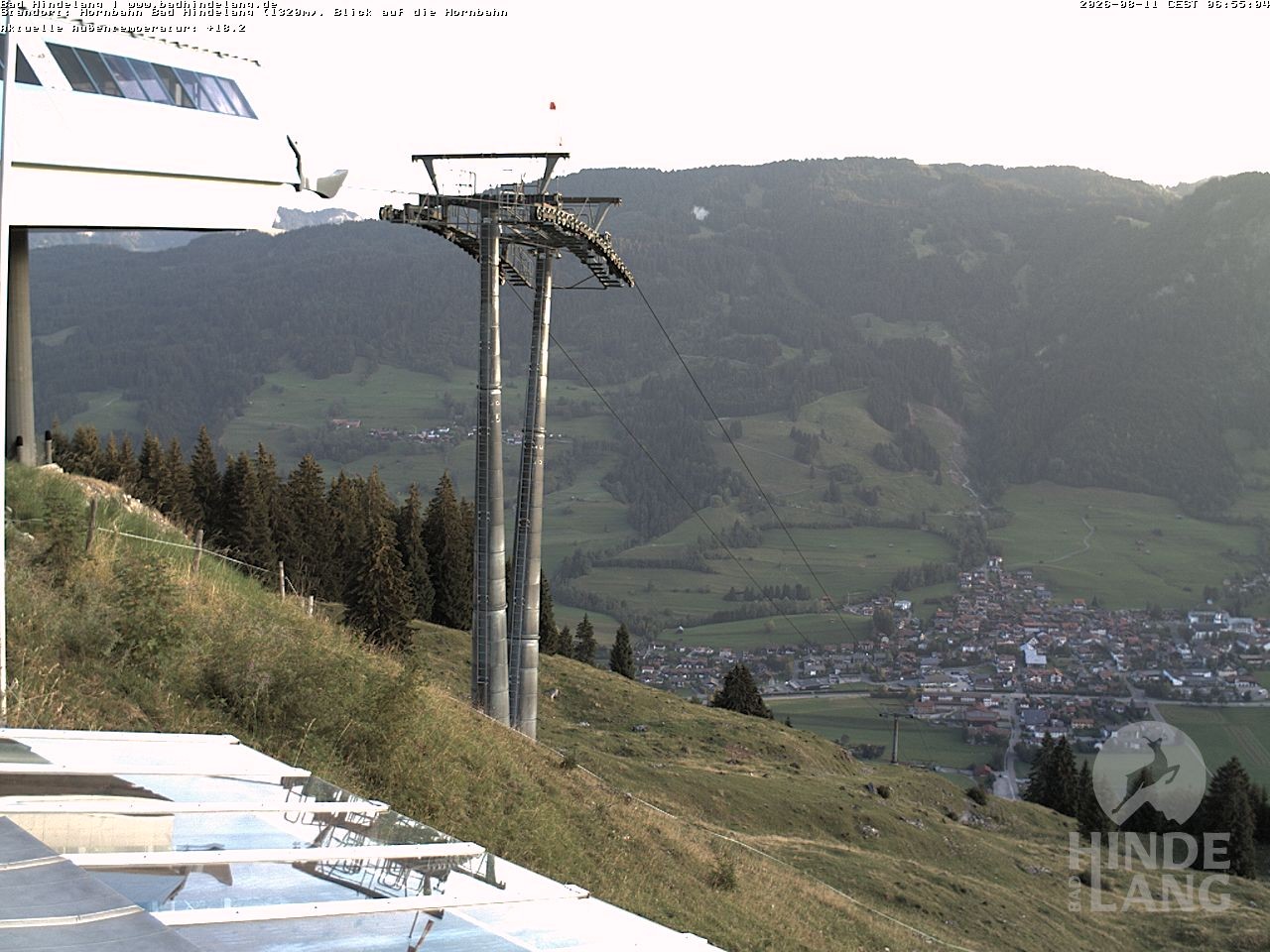 Archiv Foto Webcam Aussicht auf Bad Hindelang von der Hornbahn Bergstation