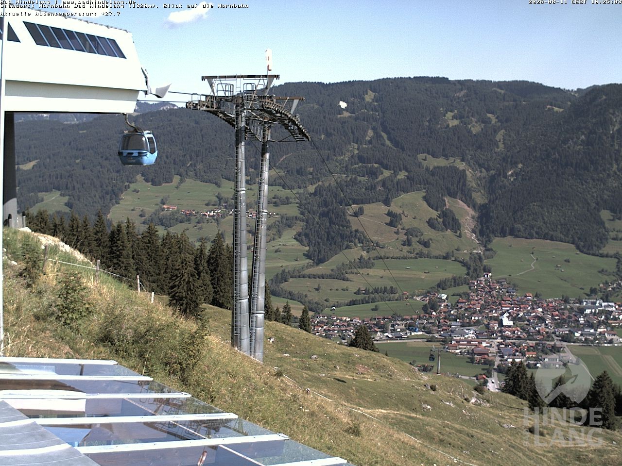 Archiv Foto Webcam Aussicht auf Bad Hindelang von der Hornbahn Bergstation