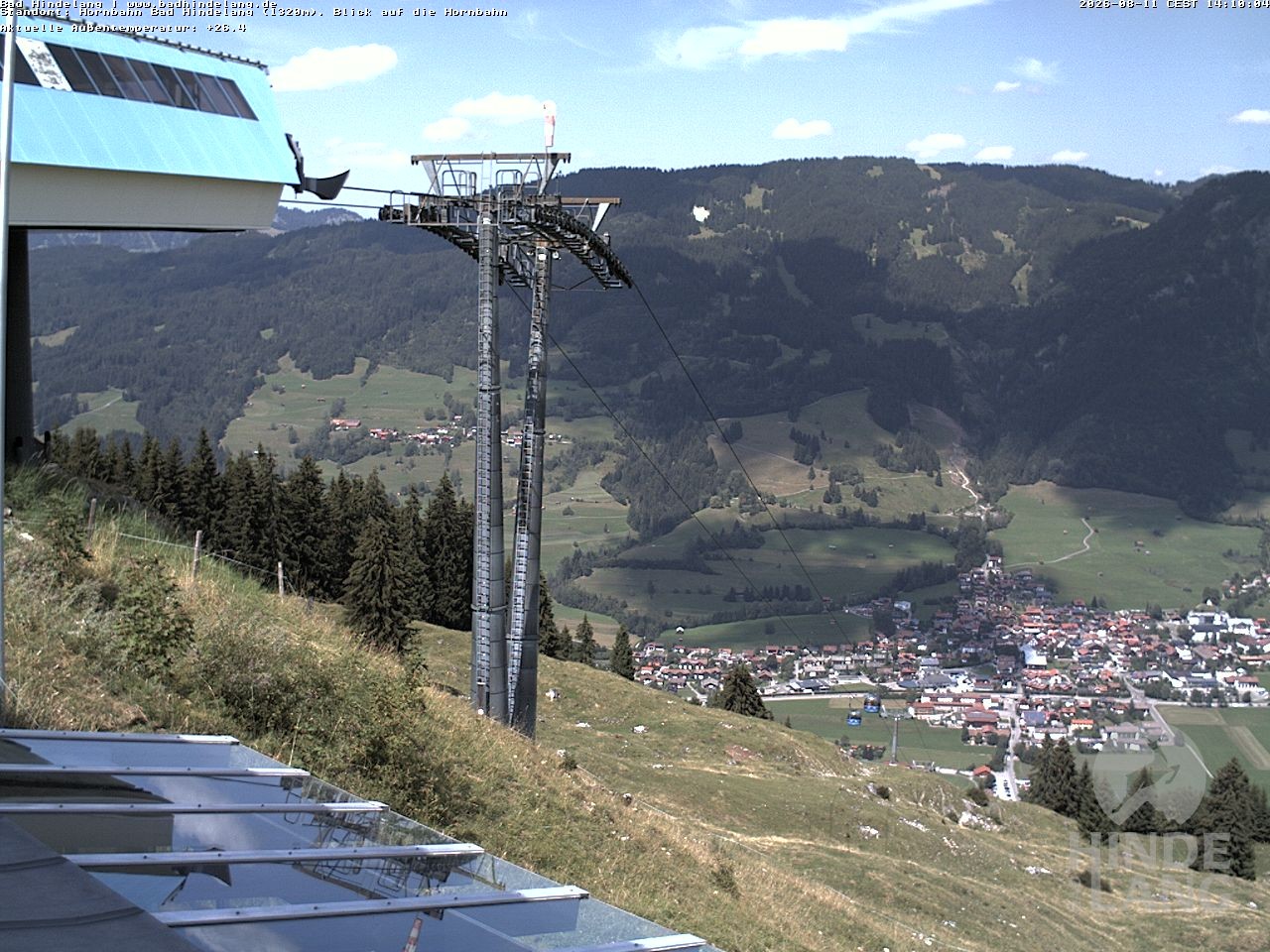 Archiv Foto Webcam Aussicht auf Bad Hindelang von der Hornbahn Bergstation