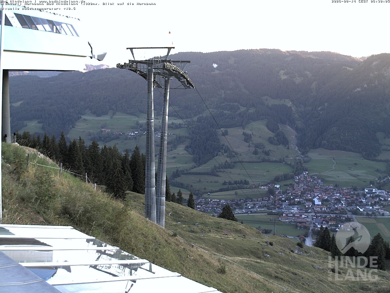Archiv Foto Webcam Aussicht auf Bad Hindelang von der Hornbahn Bergstation