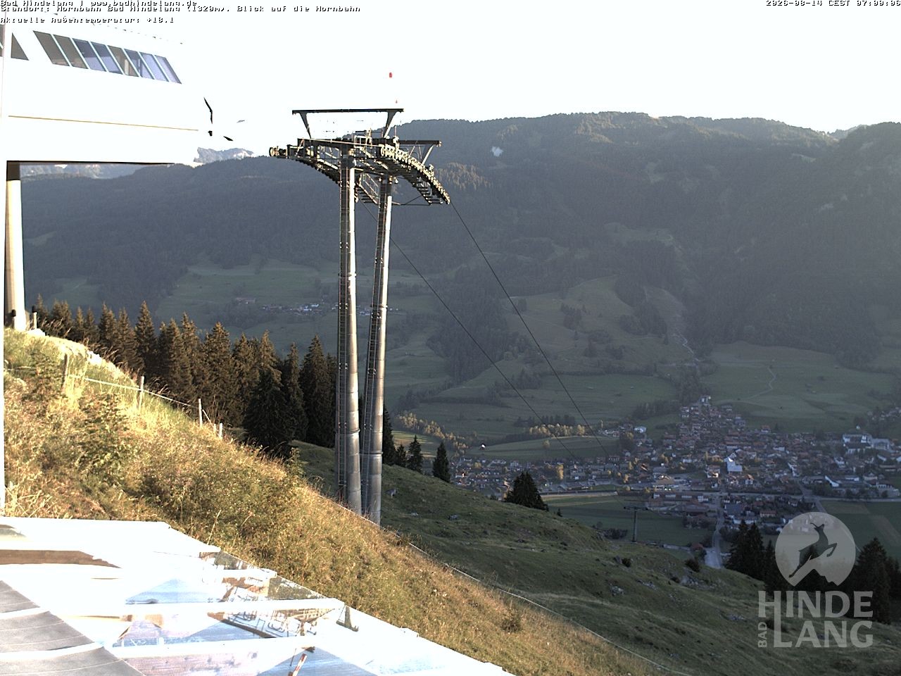Archiv Foto Webcam Aussicht auf Bad Hindelang von der Hornbahn Bergstation