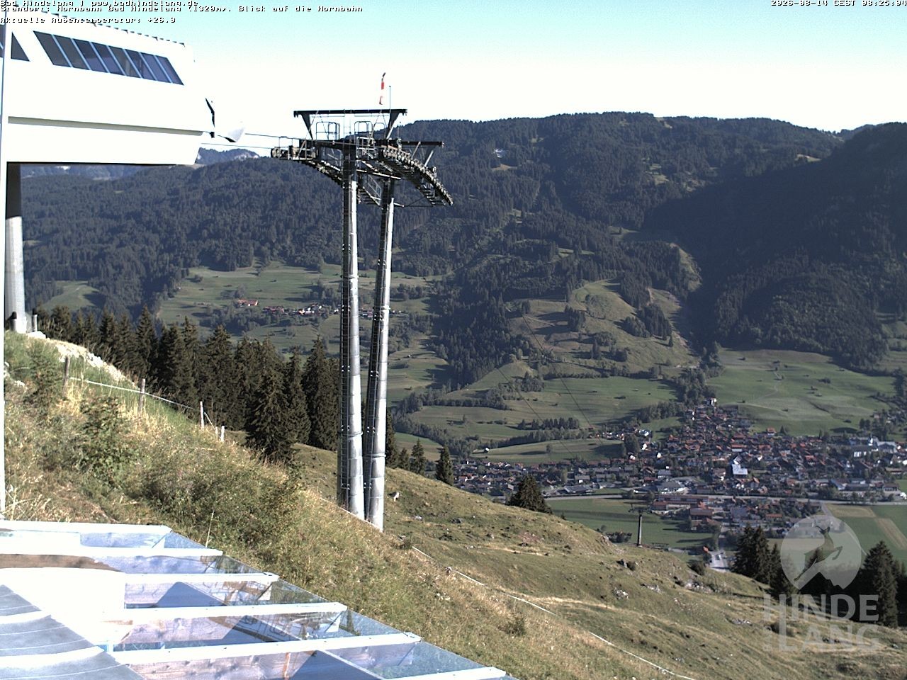 Archiv Foto Webcam Aussicht auf Bad Hindelang von der Hornbahn Bergstation