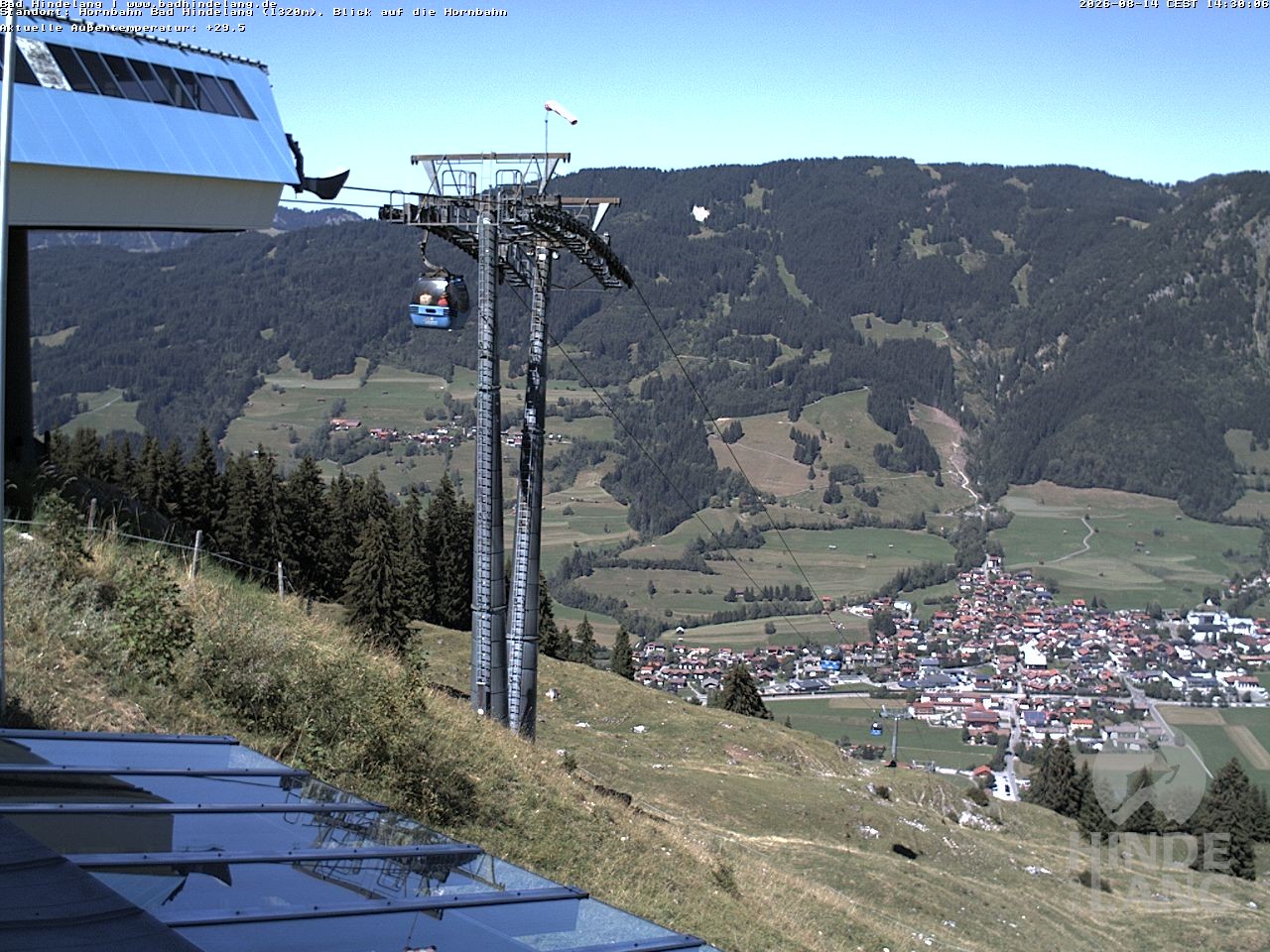 Archiv Foto Webcam Aussicht auf Bad Hindelang von der Hornbahn Bergstation