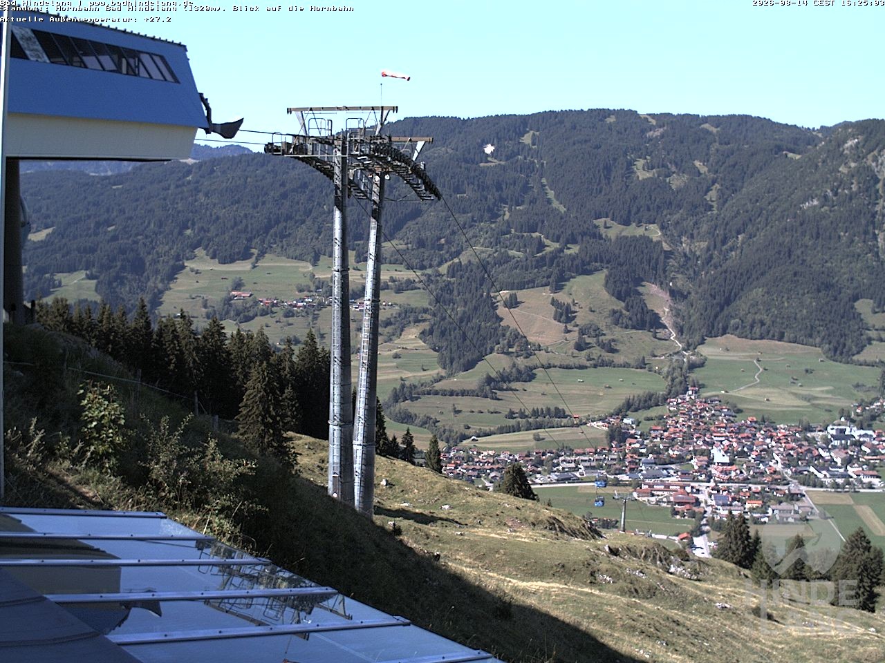 Archiv Foto Webcam Aussicht auf Bad Hindelang von der Hornbahn Bergstation