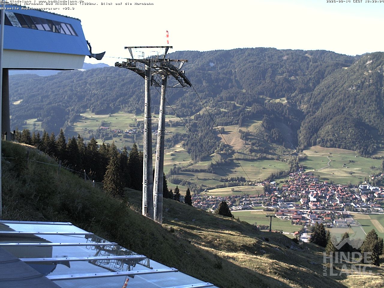 Archiv Foto Webcam Aussicht auf Bad Hindelang von der Hornbahn Bergstation
