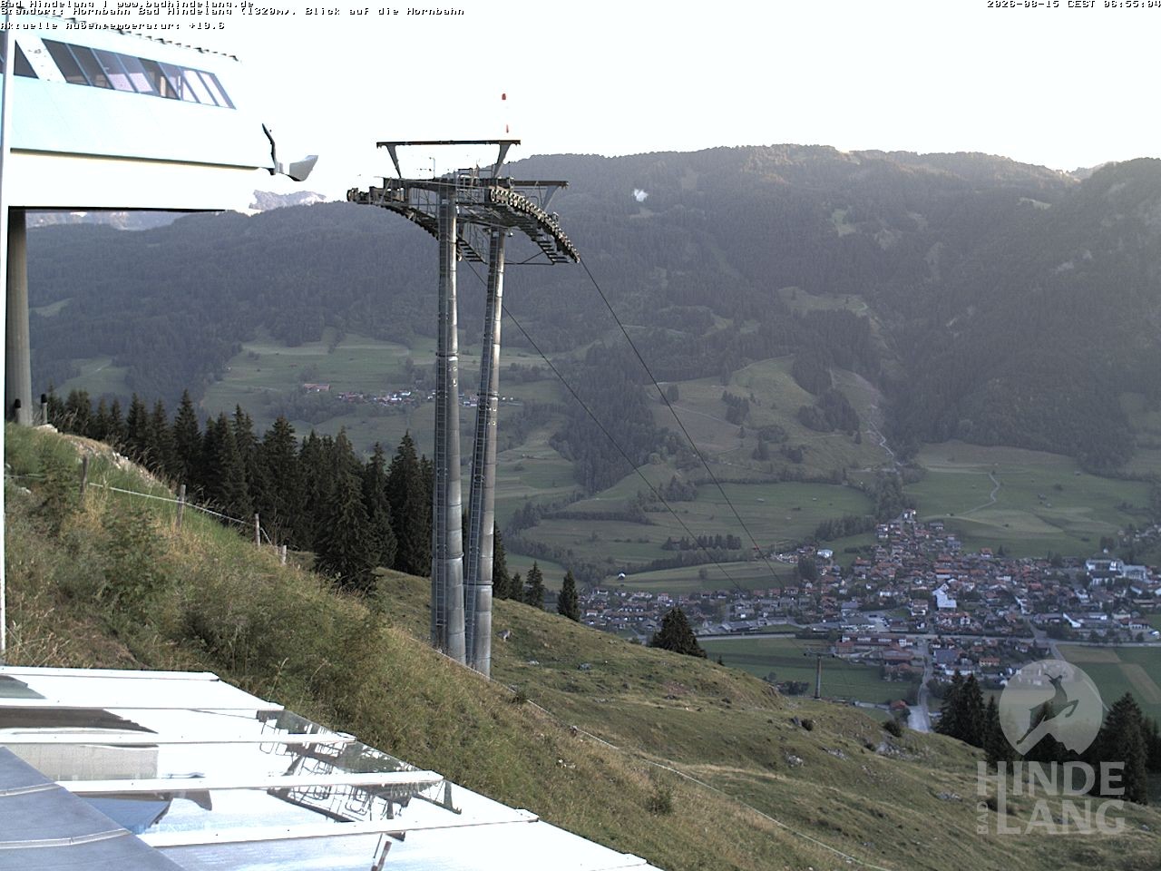 Archiv Foto Webcam Aussicht auf Bad Hindelang von der Hornbahn Bergstation