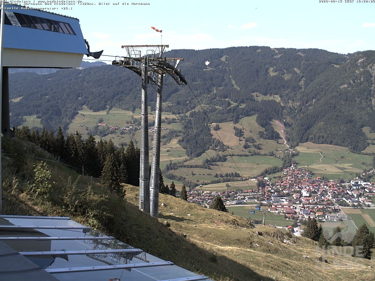 Archiv Foto Webcam Aussicht auf Bad Hindelang von der Hornbahn Bergstation