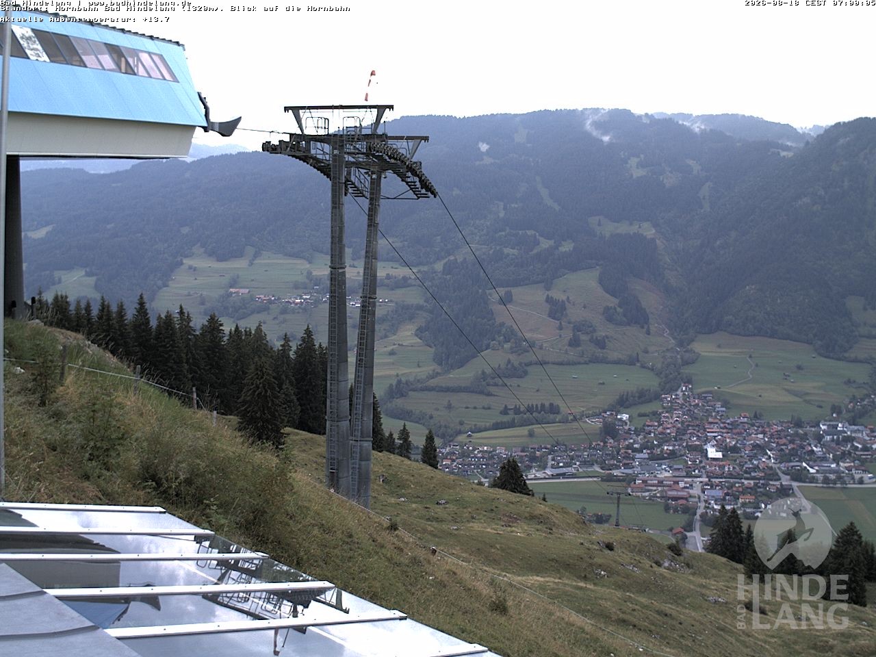 Archiv Foto Webcam Aussicht auf Bad Hindelang von der Hornbahn Bergstation
