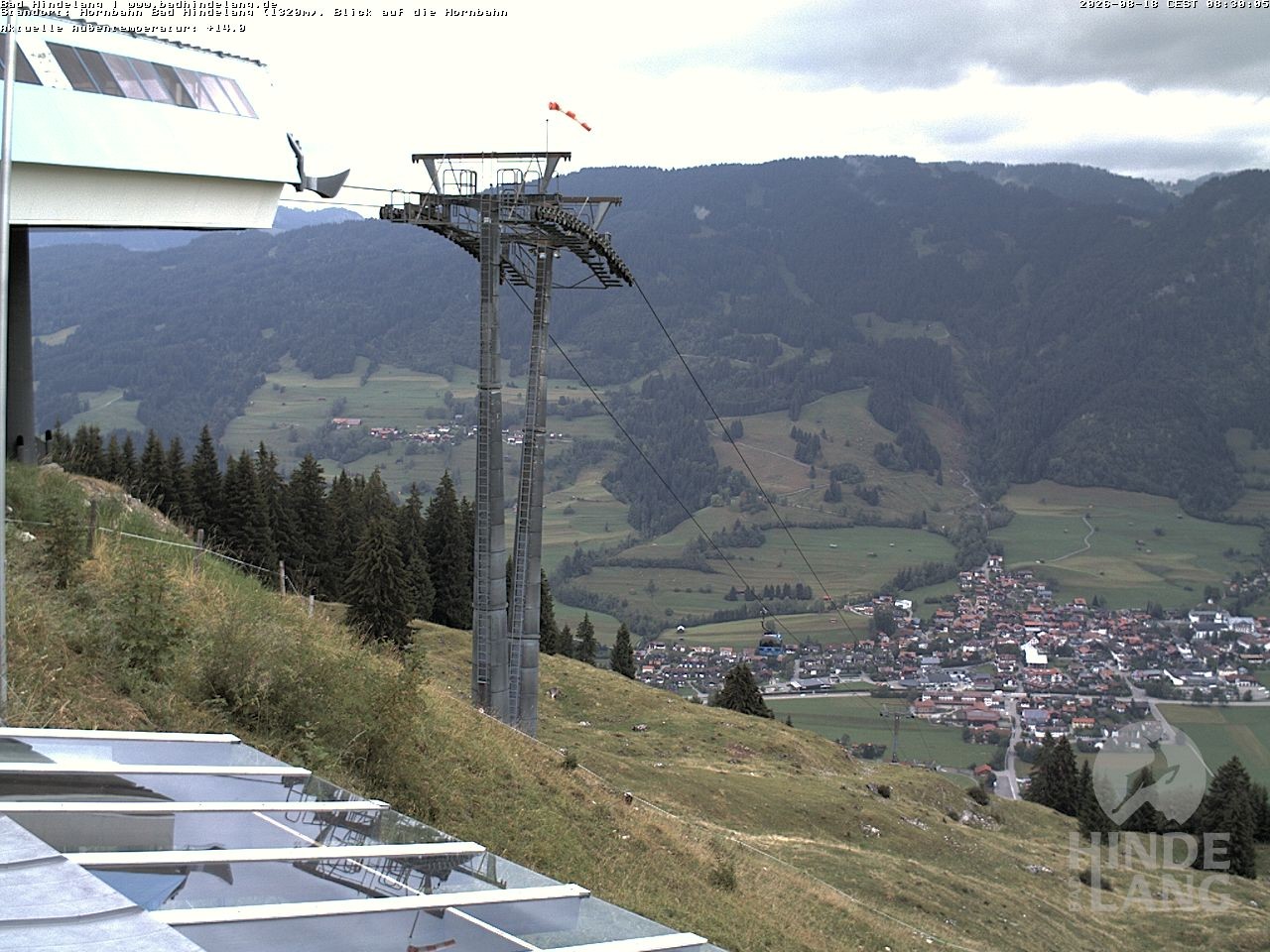 Archiv Foto Webcam Aussicht auf Bad Hindelang von der Hornbahn Bergstation