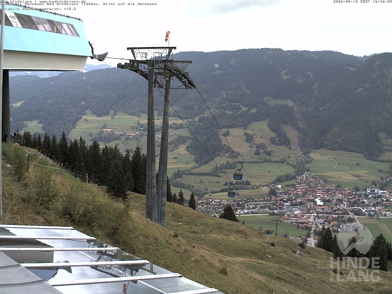 Archiv Foto Webcam Aussicht auf Bad Hindelang von der Hornbahn Bergstation