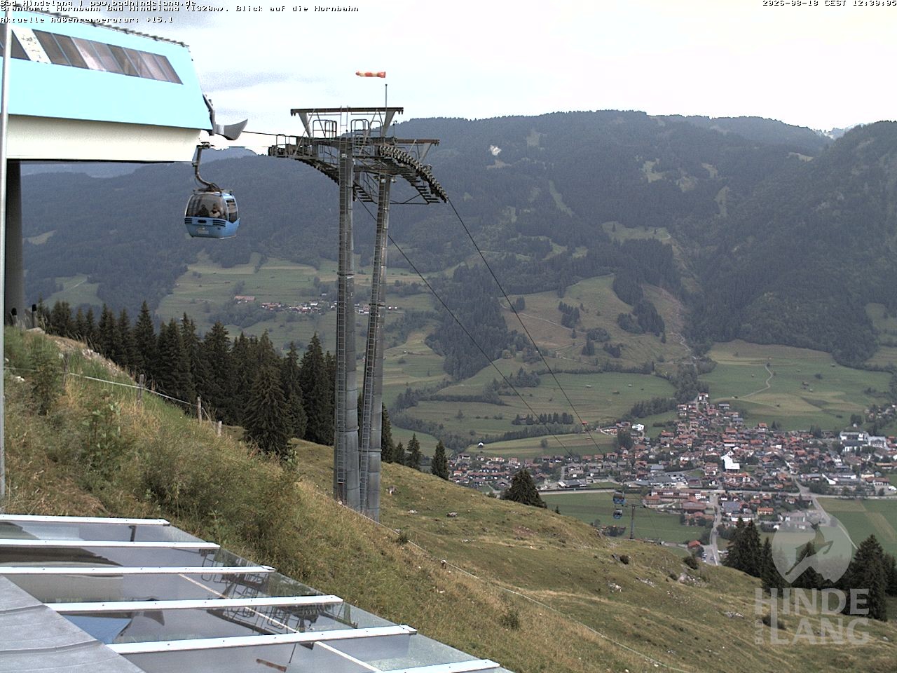 Archiv Foto Webcam Aussicht auf Bad Hindelang von der Hornbahn Bergstation