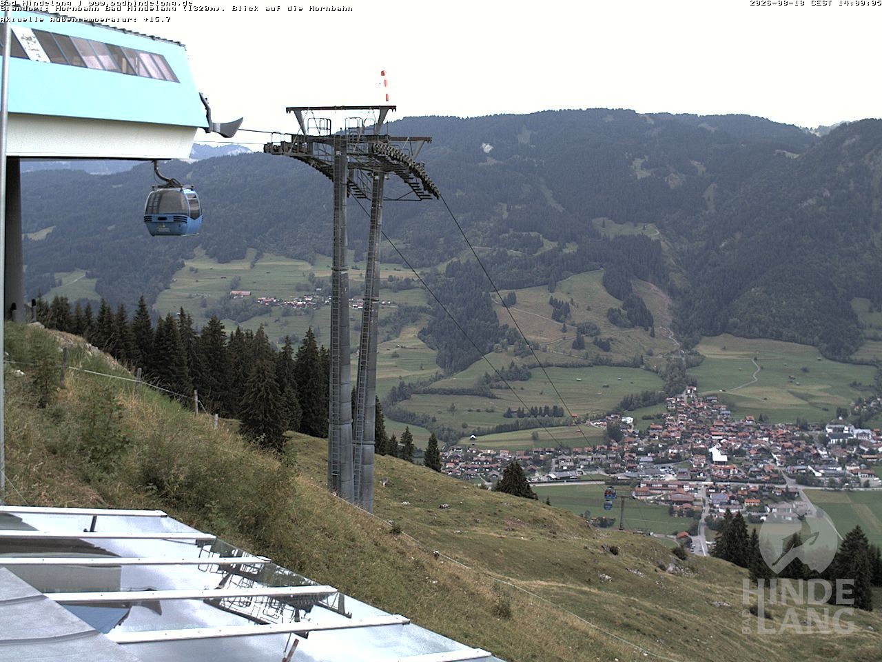 Archiv Foto Webcam Aussicht auf Bad Hindelang von der Hornbahn Bergstation