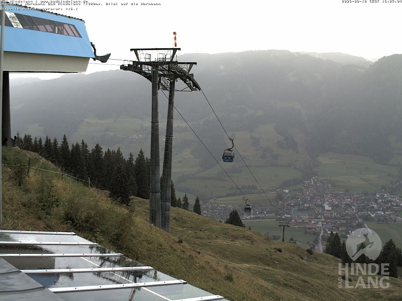 Archiv Foto Webcam Aussicht auf Bad Hindelang von der Hornbahn Bergstation