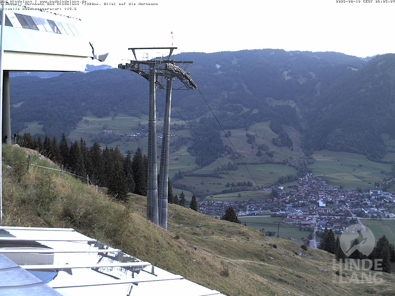 Archiv Foto Webcam Aussicht auf Bad Hindelang von der Hornbahn Bergstation