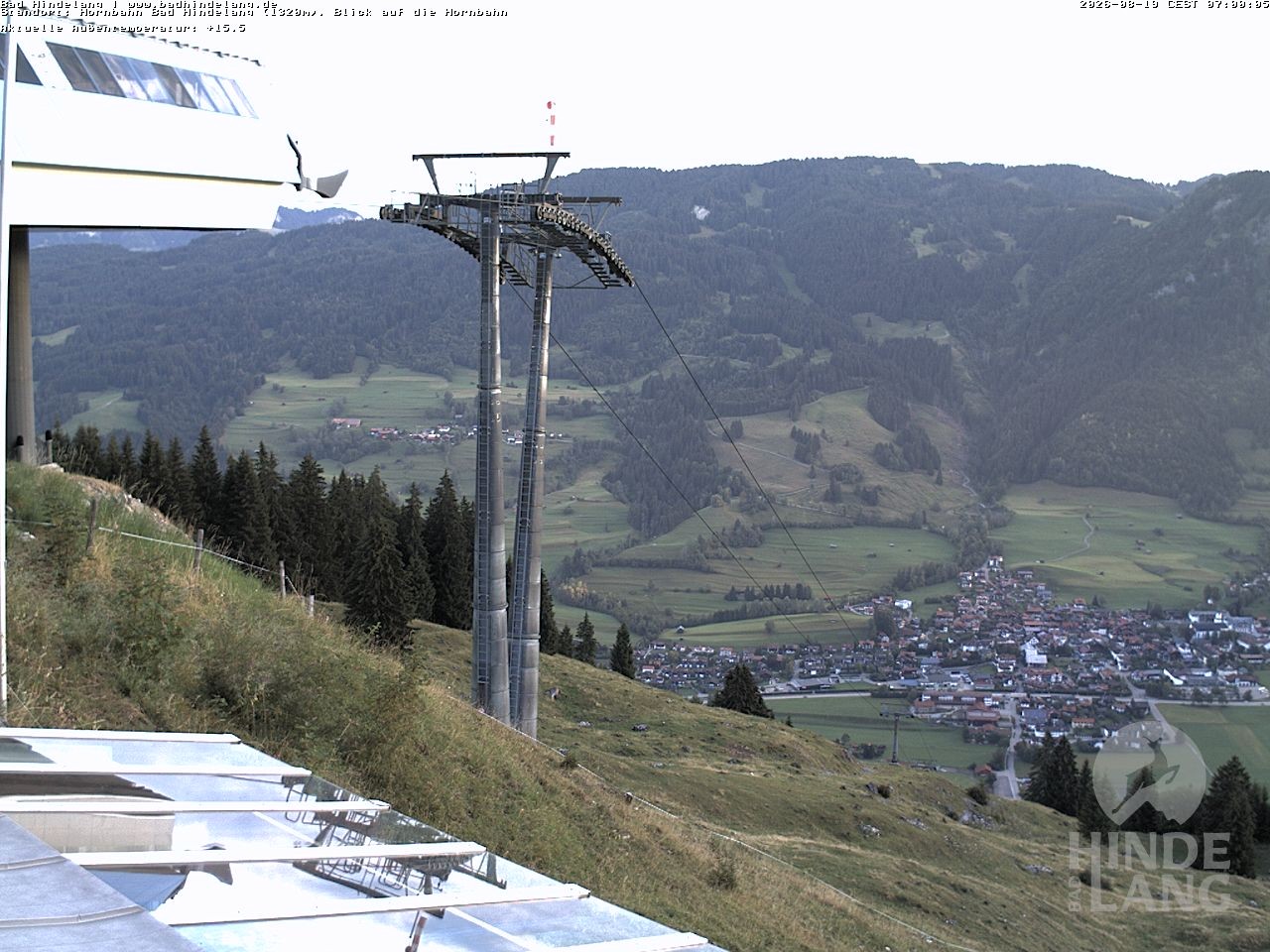 Archiv Foto Webcam Aussicht auf Bad Hindelang von der Hornbahn Bergstation