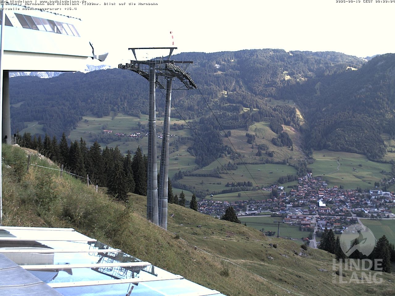 Archiv Foto Webcam Aussicht auf Bad Hindelang von der Hornbahn Bergstation