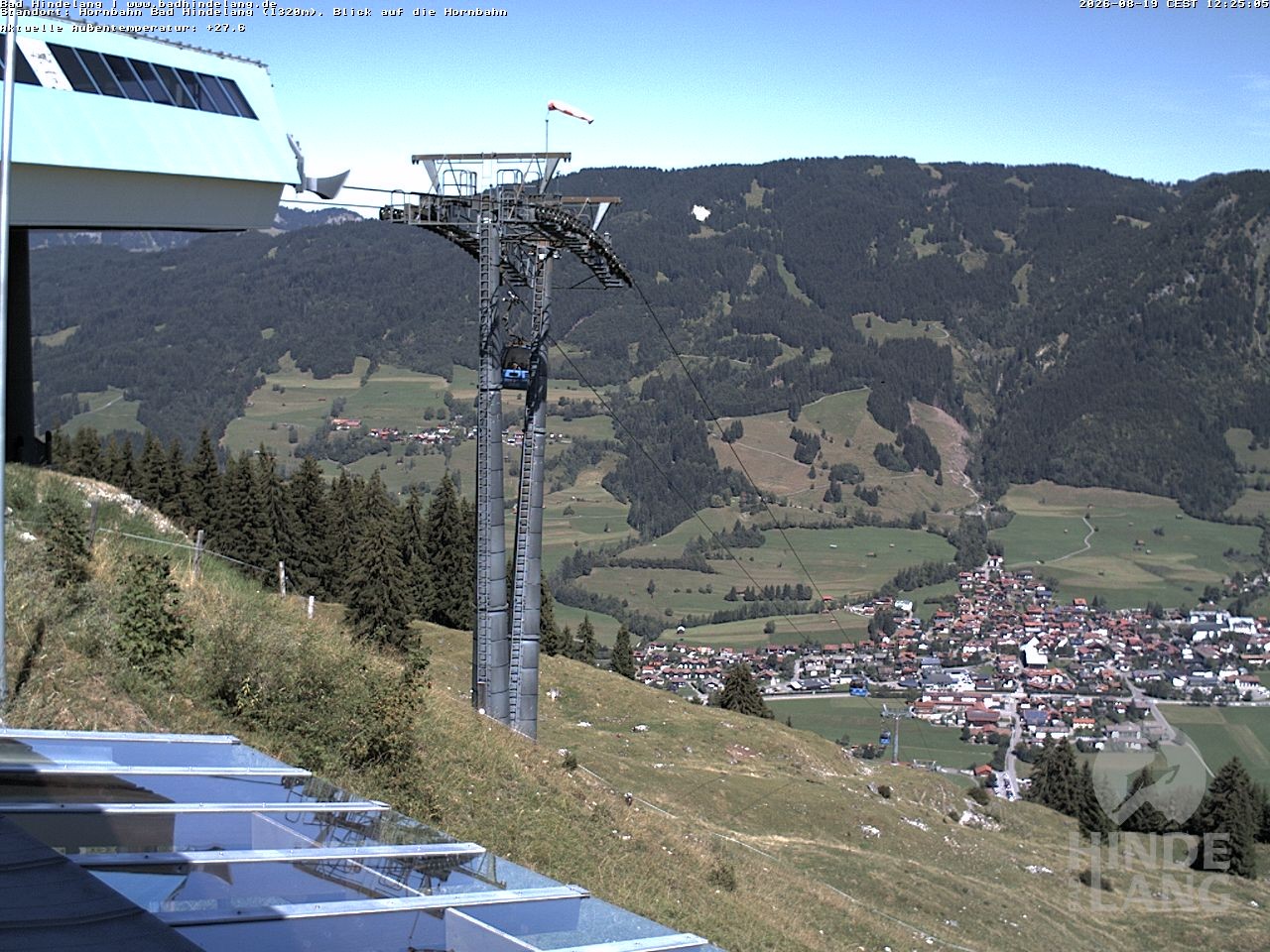 Archiv Foto Webcam Aussicht auf Bad Hindelang von der Hornbahn Bergstation