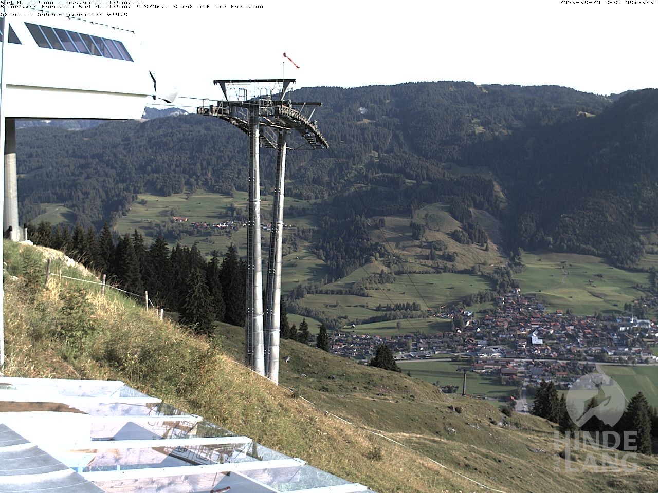 Archiv Foto Webcam Aussicht auf Bad Hindelang von der Hornbahn Bergstation