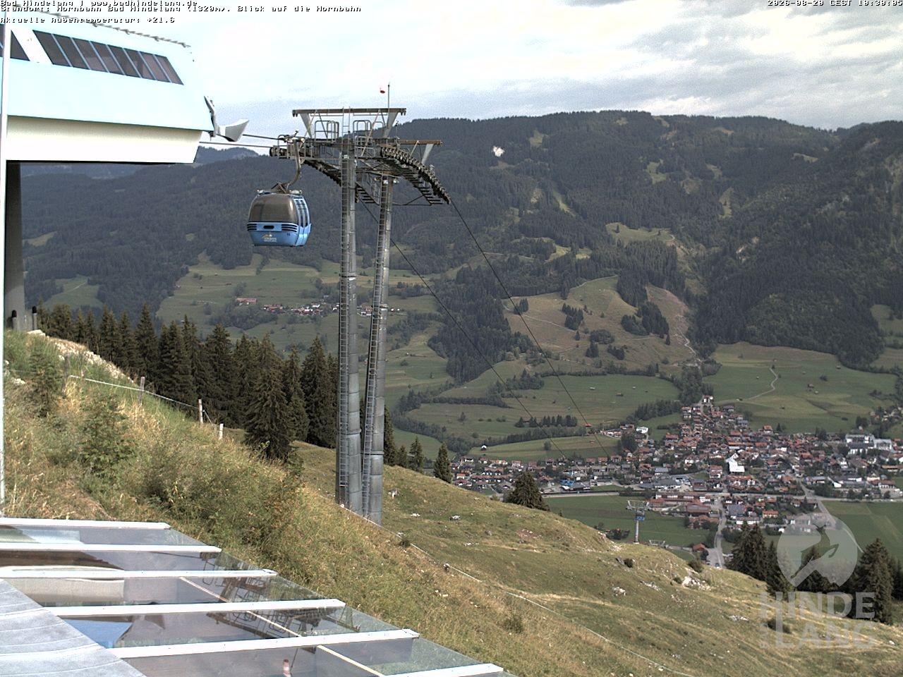 Archiv Foto Webcam Aussicht auf Bad Hindelang von der Hornbahn Bergstation