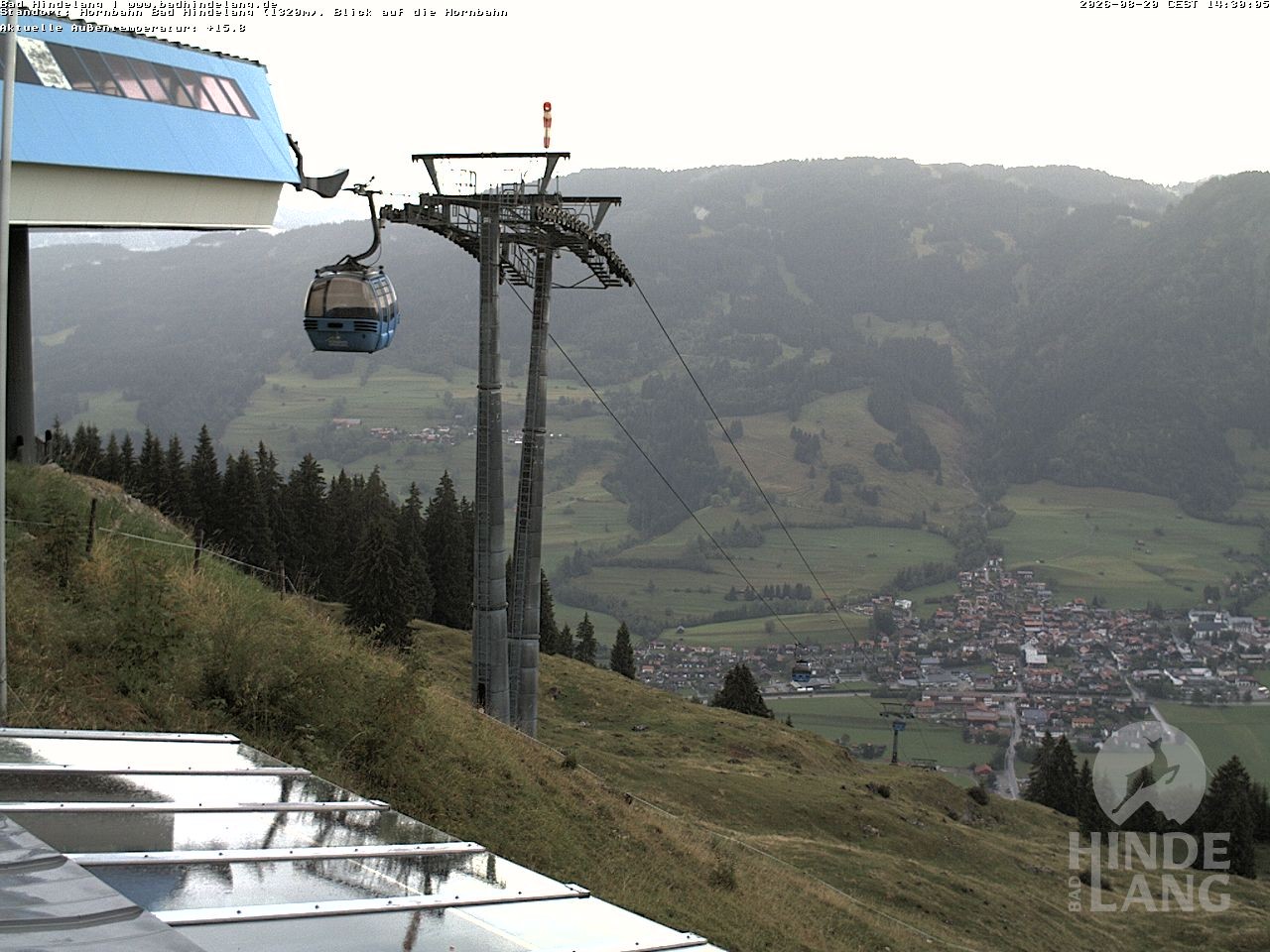 Archiv Foto Webcam Aussicht auf Bad Hindelang von der Hornbahn Bergstation