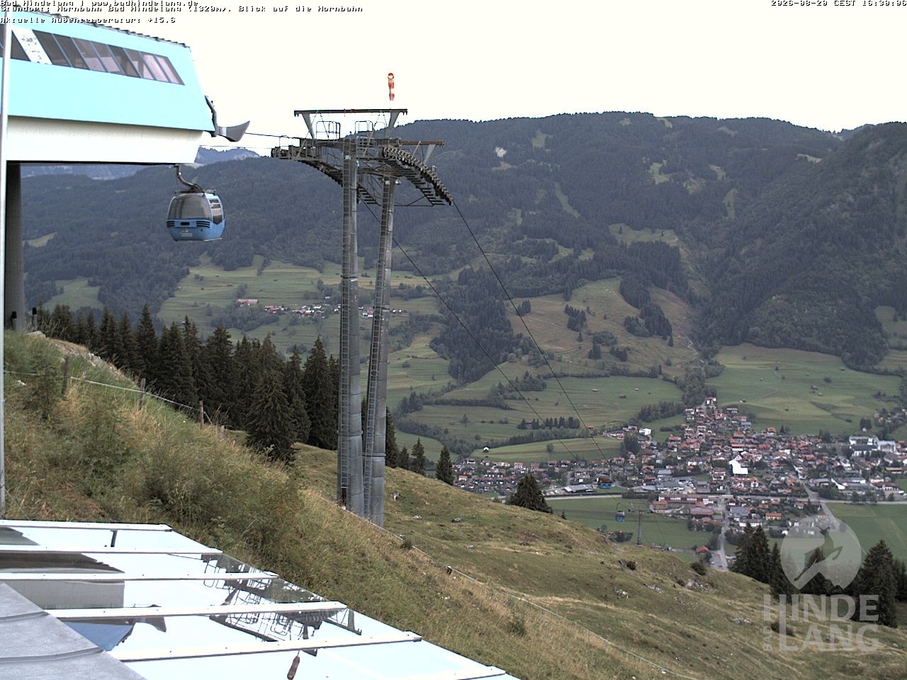 Archiv Foto Webcam Aussicht auf Bad Hindelang von der Hornbahn Bergstation