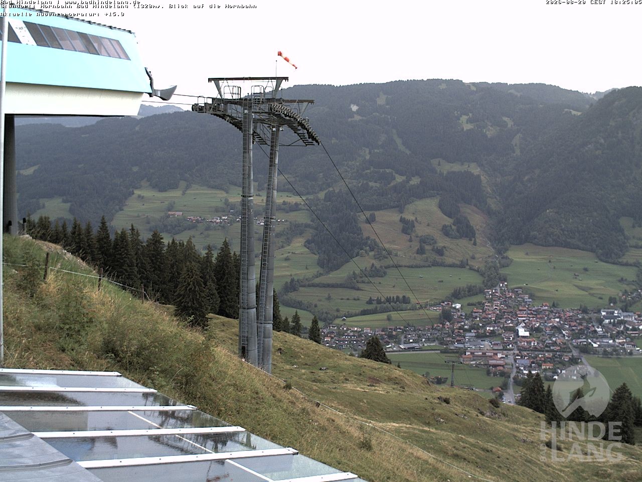 Archiv Foto Webcam Aussicht auf Bad Hindelang von der Hornbahn Bergstation
