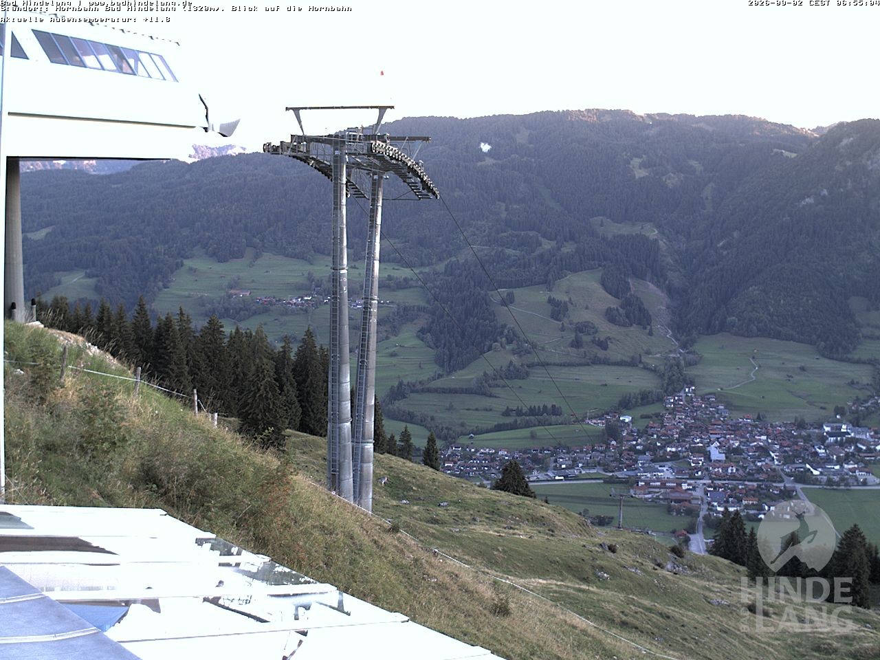 Archiv Foto Webcam Aussicht auf Bad Hindelang von der Hornbahn Bergstation