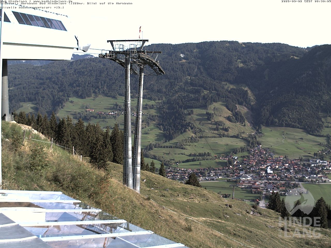 Archiv Foto Webcam Aussicht auf Bad Hindelang von der Hornbahn Bergstation