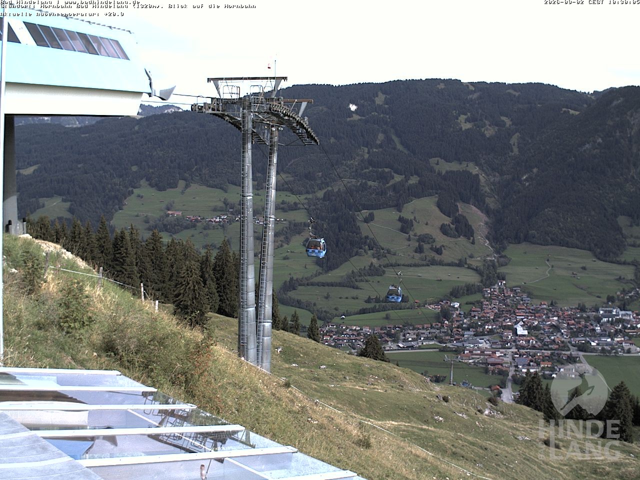 Archiv Foto Webcam Aussicht auf Bad Hindelang von der Hornbahn Bergstation