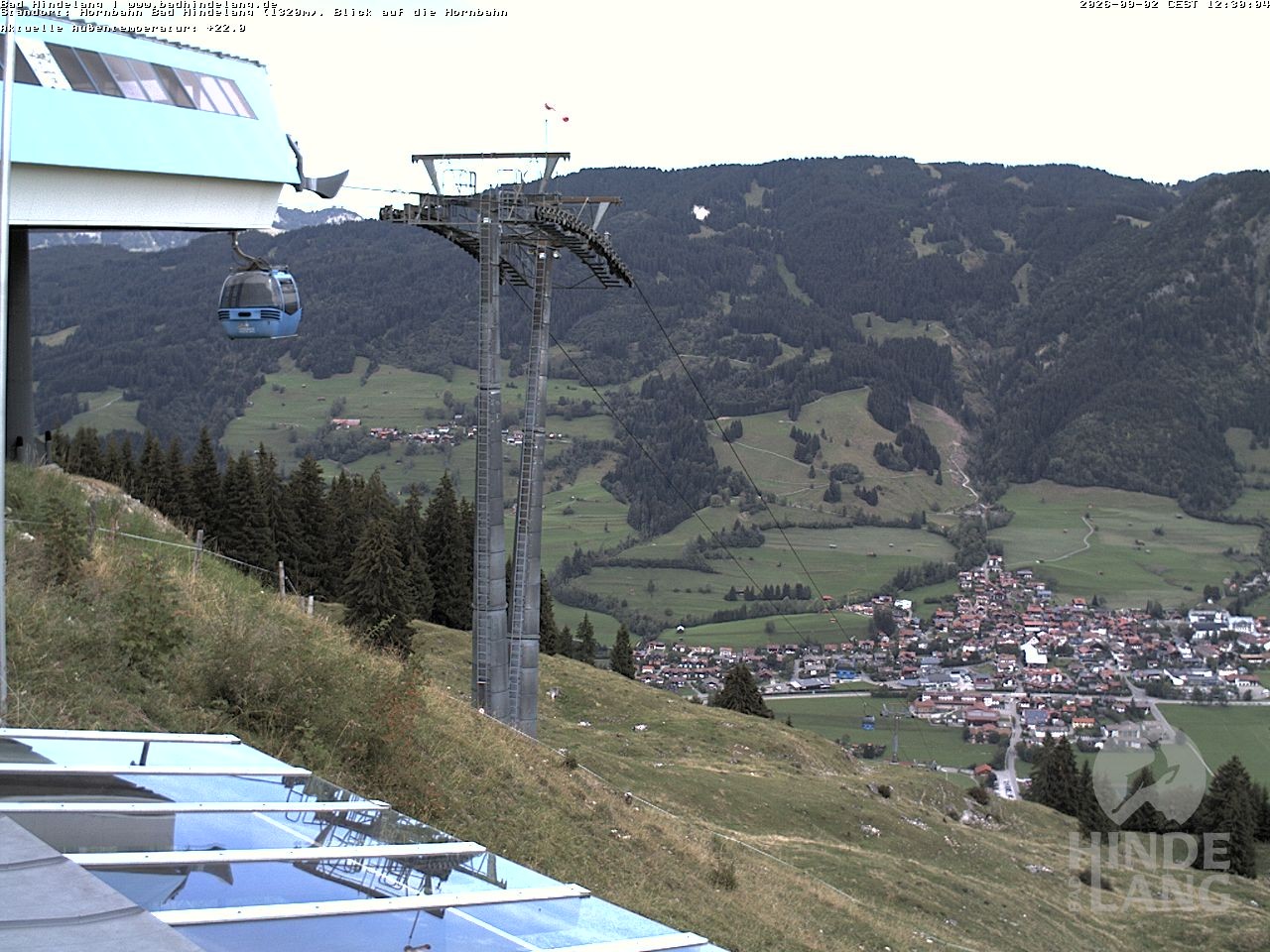 Archiv Foto Webcam Aussicht auf Bad Hindelang von der Hornbahn Bergstation