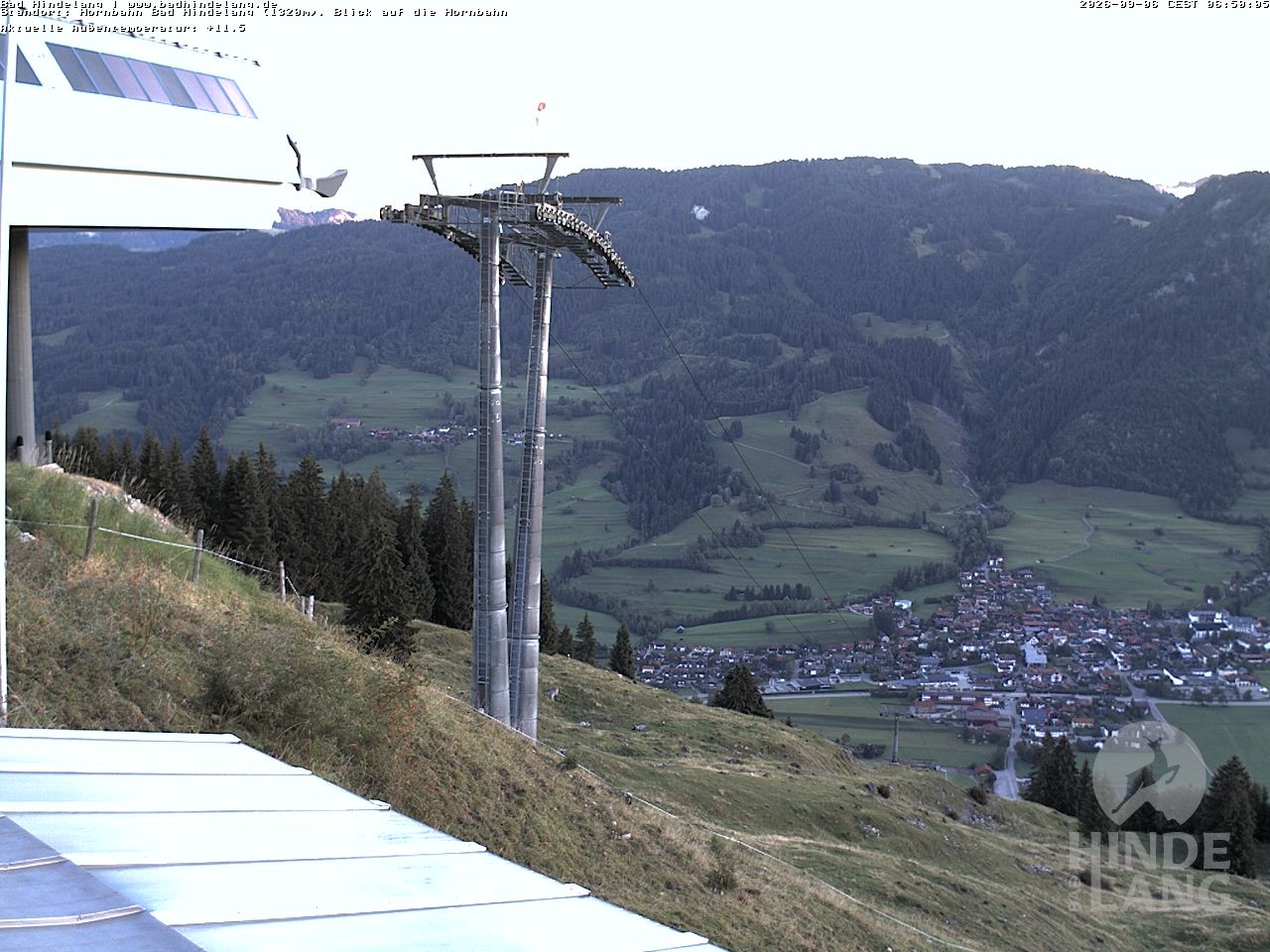 Archiv Foto Webcam Aussicht auf Bad Hindelang von der Hornbahn Bergstation
