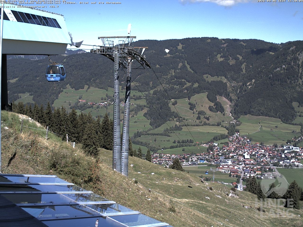 Archiv Foto Webcam Aussicht auf Bad Hindelang von der Hornbahn Bergstation