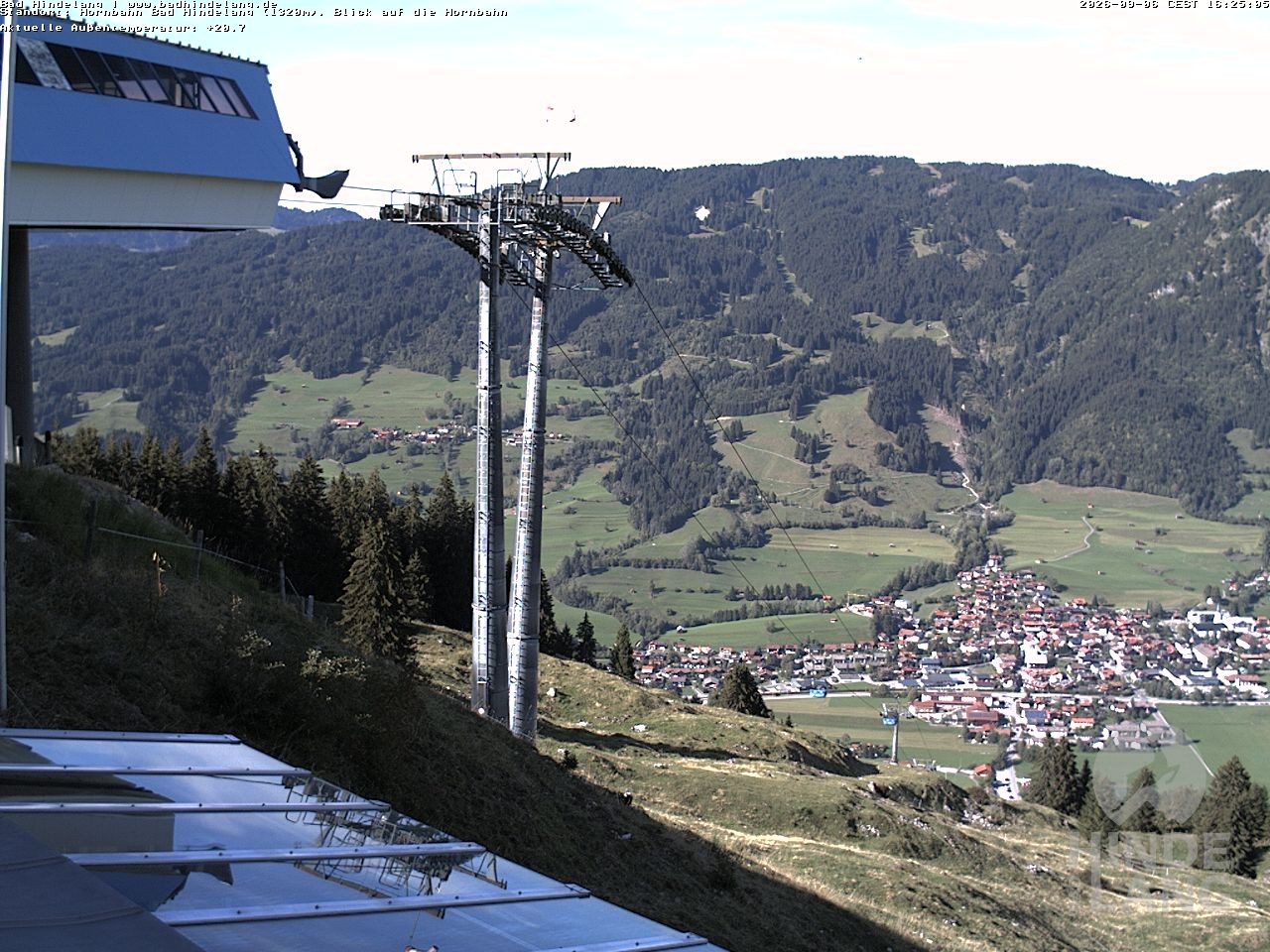 Archiv Foto Webcam Aussicht auf Bad Hindelang von der Hornbahn Bergstation