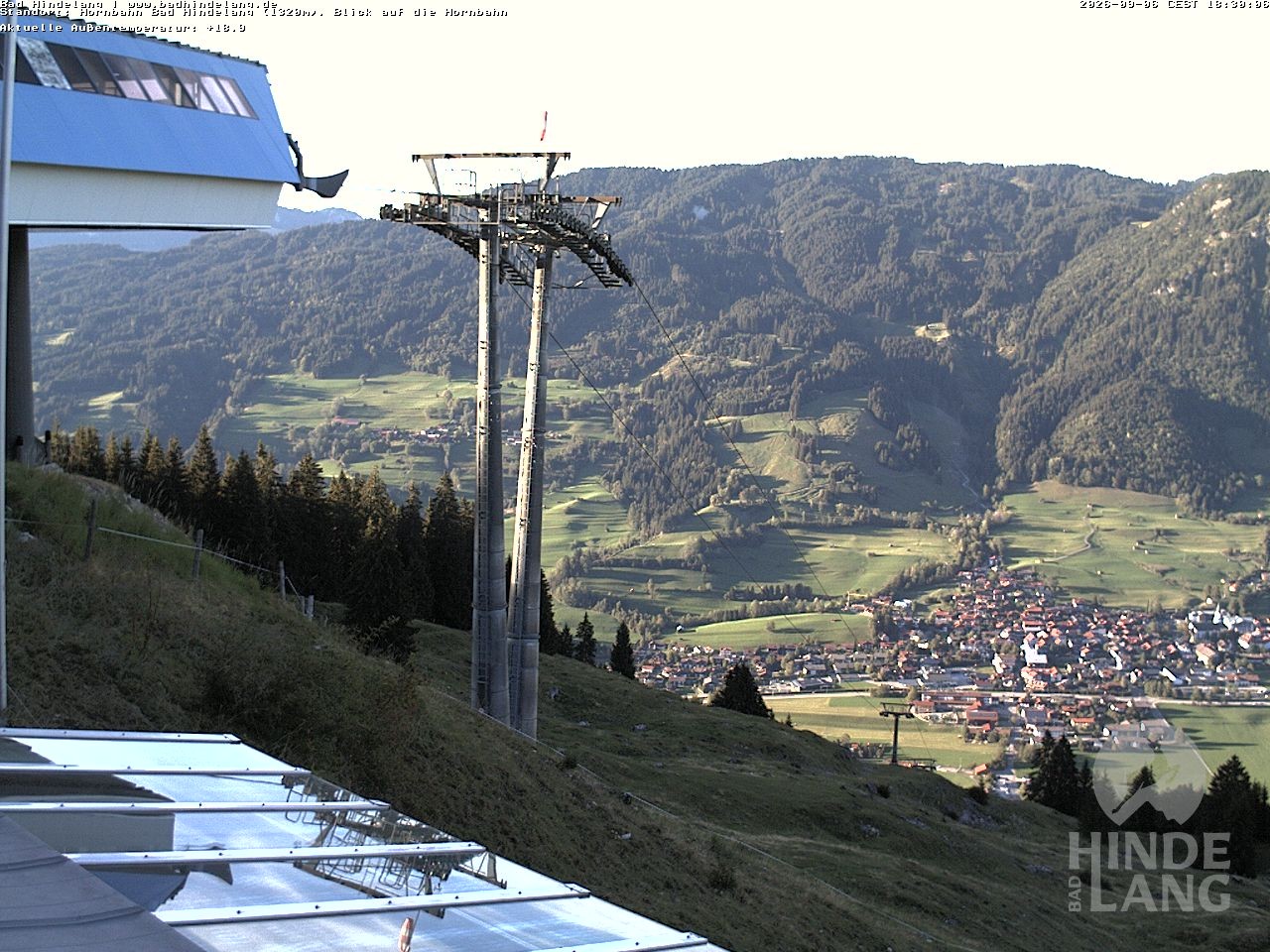 Archiv Foto Webcam Aussicht auf Bad Hindelang von der Hornbahn Bergstation