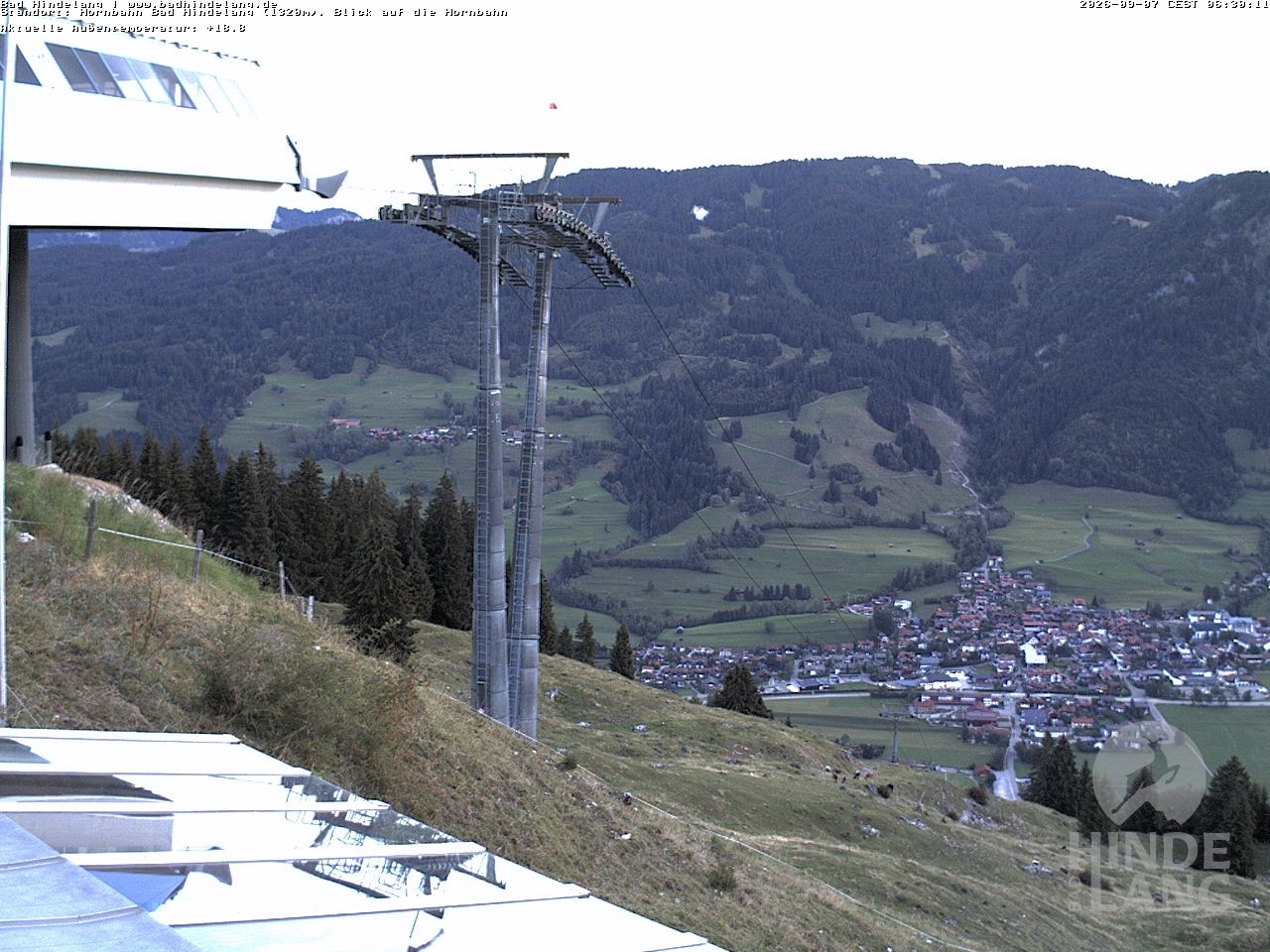 Archiv Foto Webcam Aussicht auf Bad Hindelang von der Hornbahn Bergstation