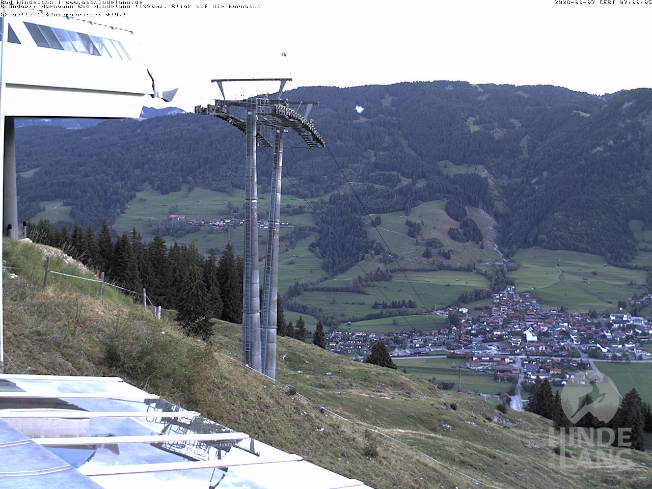 Archiv Foto Webcam Aussicht auf Bad Hindelang von der Hornbahn Bergstation