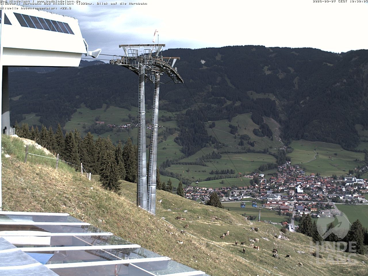 Archiv Foto Webcam Aussicht auf Bad Hindelang von der Hornbahn Bergstation
