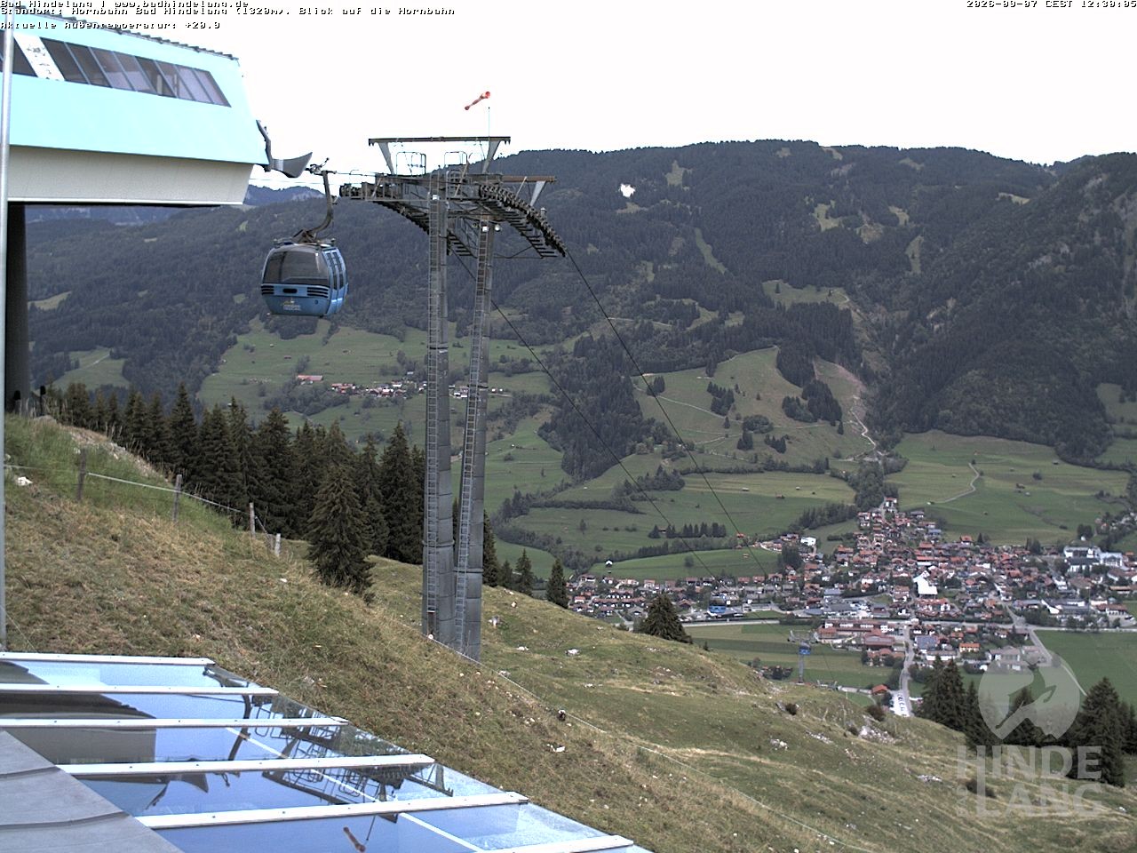 Archiv Foto Webcam Aussicht auf Bad Hindelang von der Hornbahn Bergstation
