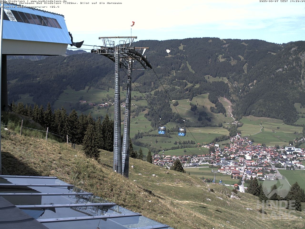 Archiv Foto Webcam Aussicht auf Bad Hindelang von der Hornbahn Bergstation