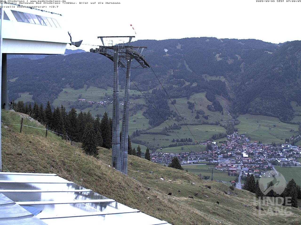 Archiv Foto Webcam Aussicht auf Bad Hindelang von der Hornbahn Bergstation