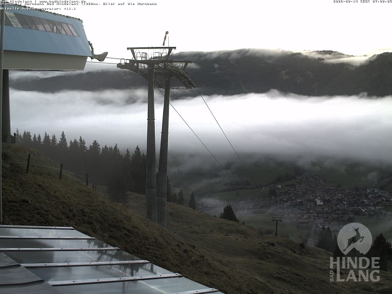 Archiv Foto Webcam Aussicht auf Bad Hindelang von der Hornbahn Bergstation
