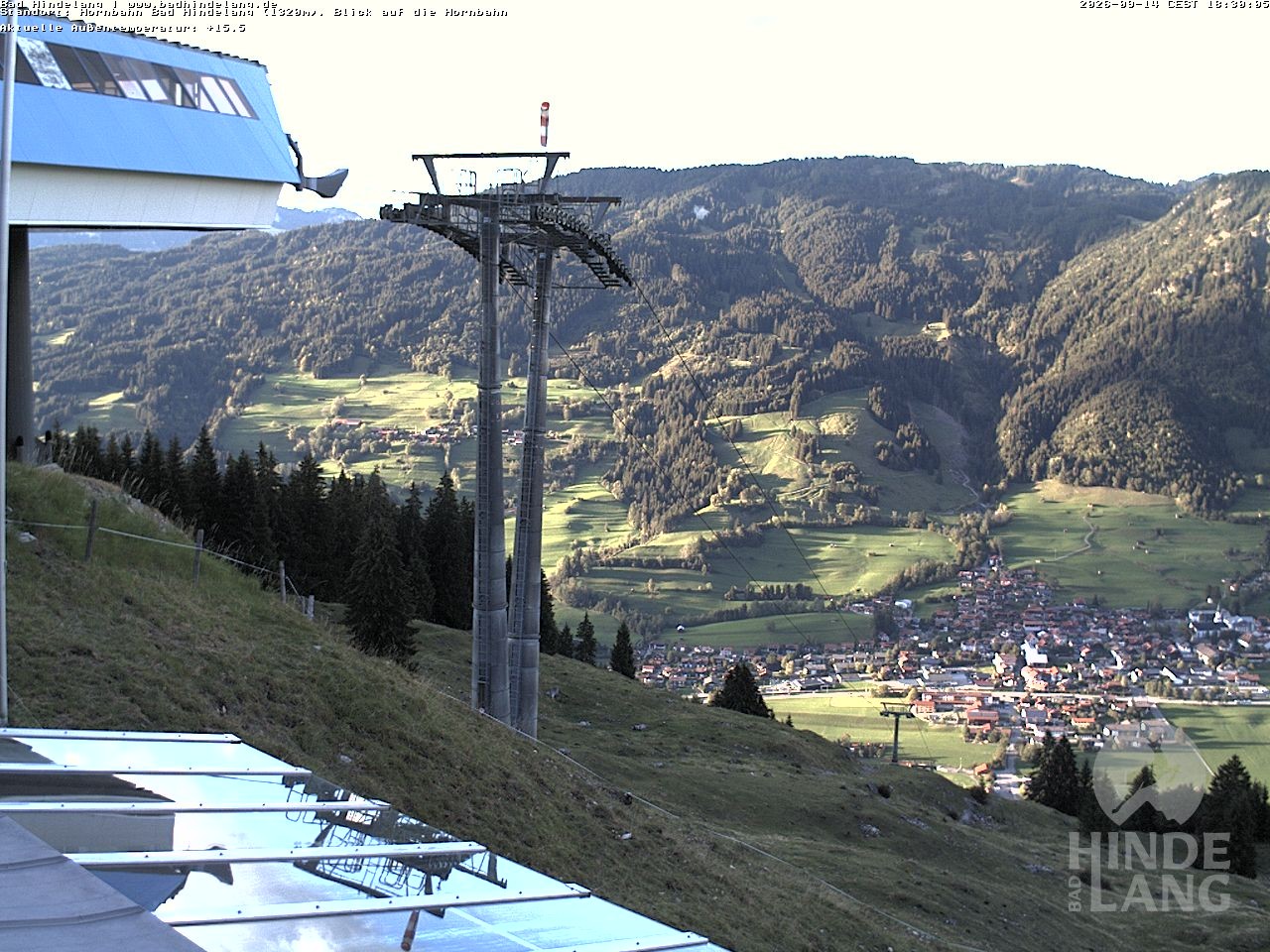 Archiv Foto Webcam Aussicht auf Bad Hindelang von der Hornbahn Bergstation