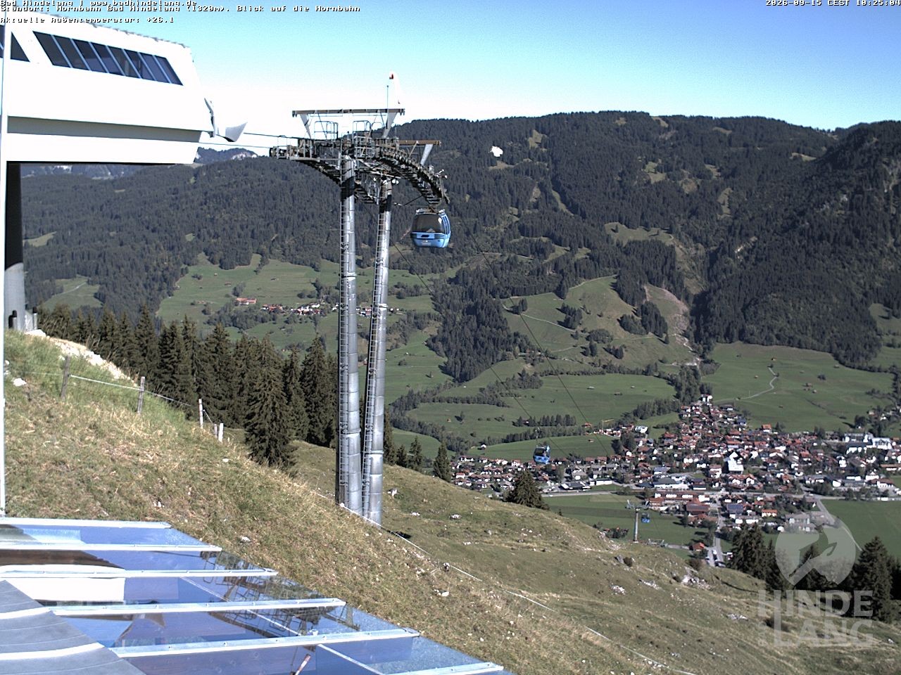 Archiv Foto Webcam Aussicht auf Bad Hindelang von der Hornbahn Bergstation